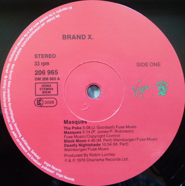 Brand X - Masques | Virgin (206 965) - 3