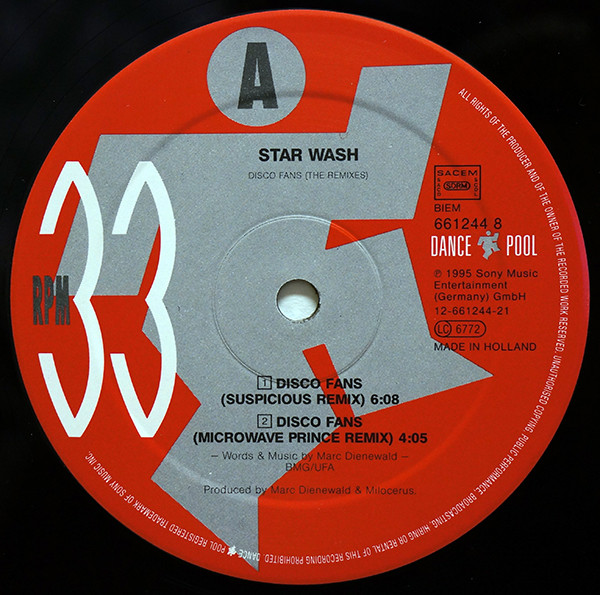 Star Wash - Disco Fans (The Remixes) | Dance Pool (DAN 661244 8) - 3