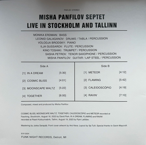 Misha Panfilov Septet - Live In Stockholm And Tallinn | Fnr (FNR-251) - 2