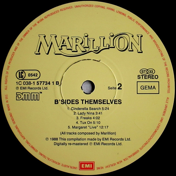Marillion - B'Sides Themselves | EMI (038-1 57734 1) - 4