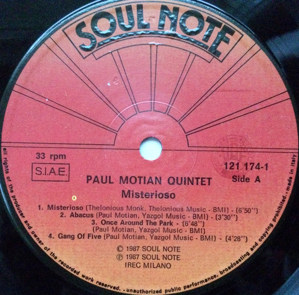 Paul Motian Quintet - Misterioso | Soul Note (121 174-1) - 3