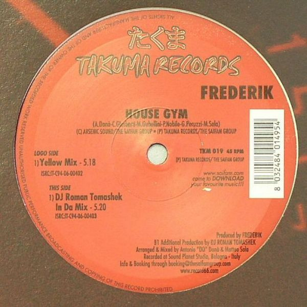 Frederik - House Gym | Takuma Records (TKM 019)