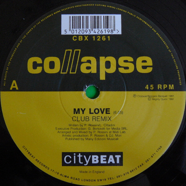 Collapse - My Love (Remix) | City Beat (CBX 1261) - 2