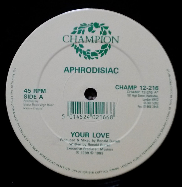 Aphrodisiac - Your Love | Champion (CHAMP 12-216) - main