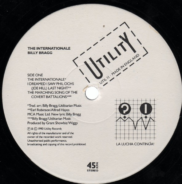 Billy Bragg - The Internationale | Utility (UTIL 11) - 2
