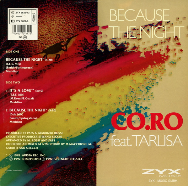 Co.Ro. Feat. Taleesa - Because The Night | ZYX Music (ZYX 6822-12) - 2