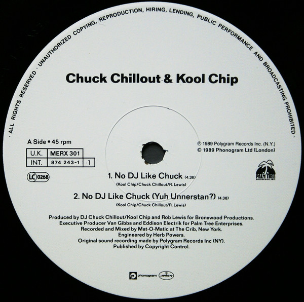 Chuck Chillout & Kool Chip - No DJ Like Chuck | Mercury (MERX 301) - 3