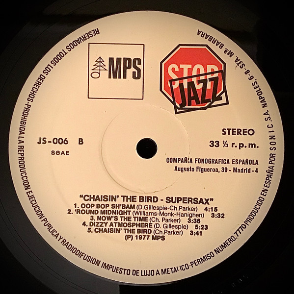 Supersax - Chasin' The Bird | CFE (JS-006 H) - 4