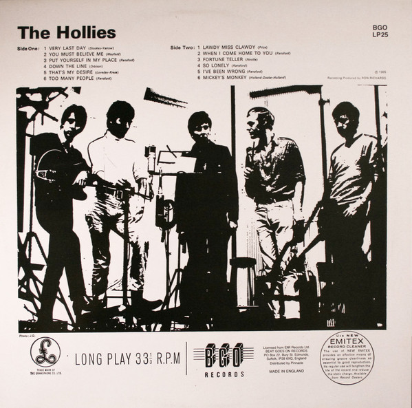 The Hollies - Hollies | BGO Records (BGOLP25) - 2