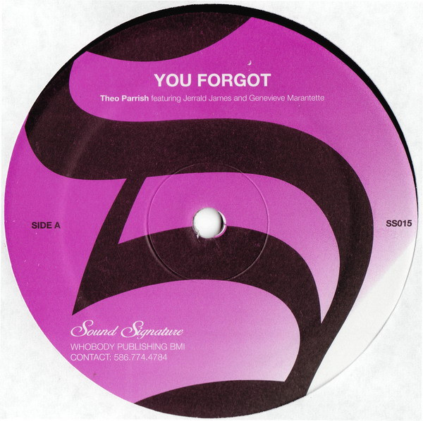 Theo Parrish - You Forgot / Dirt Rhodes | Sound Signature (SS015)