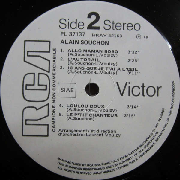 Alain Souchon - Jamais Content | RCA Victor (PL 37137)