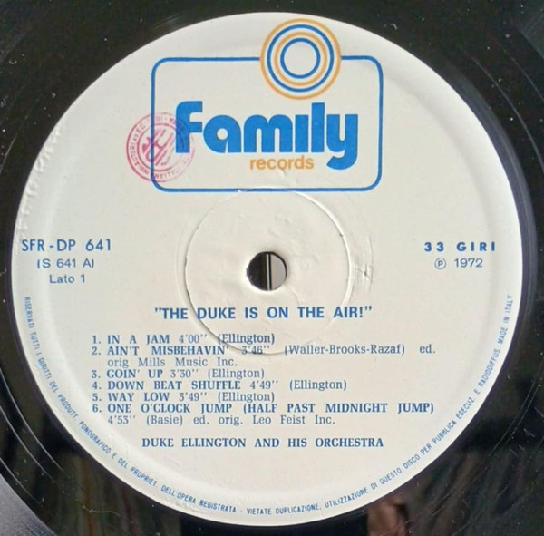 Duke Ellington And His Orchestra - The Duke Is On The Air | Family Records (SFR-DP 641) - 3 Duke Ellington And His Orchestra - The Duke Is On The Air | Family Records (SFR-DP 641) - 3