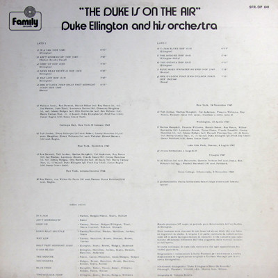 Duke Ellington And His Orchestra - The Duke Is On The Air | Family Records (SFR-DP 641) - 2 Duke Ellington And His Orchestra - The Duke Is On The Air | Family Records (SFR-DP 641) - 2