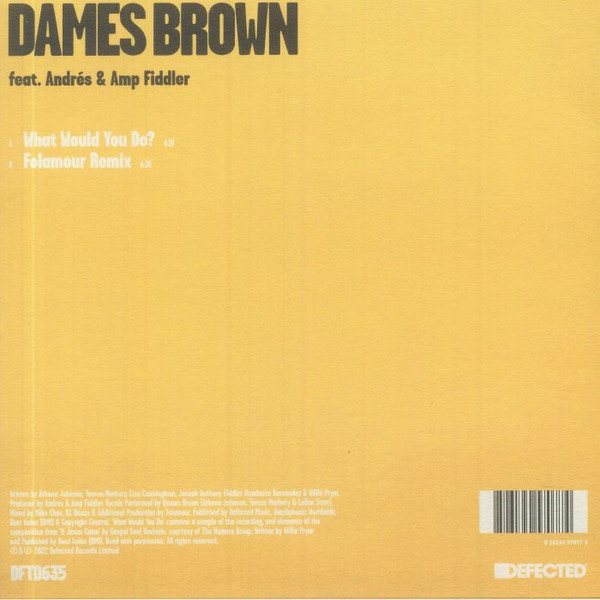 Dames Brown Feat. Andrés & Amp Fiddler - What Would You Do? | Defected (DFTD635) - 2