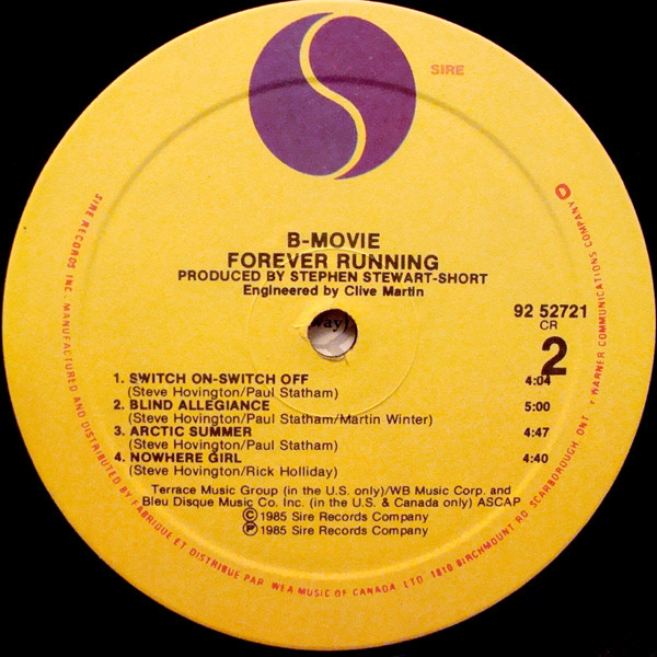 B-Movie - Forever Running | Sire (92 52721) - 4