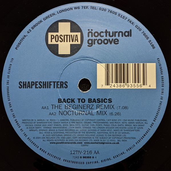 Shapeshifters - Back To Basics | Positiva (12TIV-216) - 4 Shapeshifters - Back To Basics | Positiva (12TIV-216) - 4