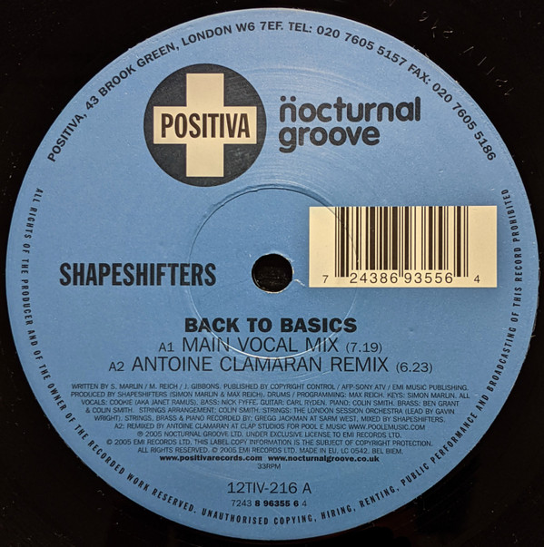 Shapeshifters - Back To Basics | Positiva (12TIV-216) - 3 Shapeshifters - Back To Basics | Positiva (12TIV-216) - 3