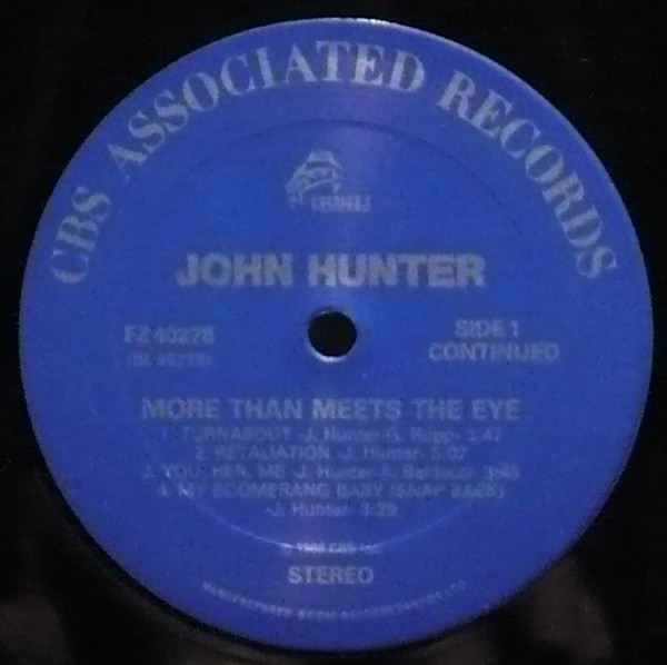 John Hunter - More Than Meets The Eye | CBS Associated Records (FZ 40278) - 3