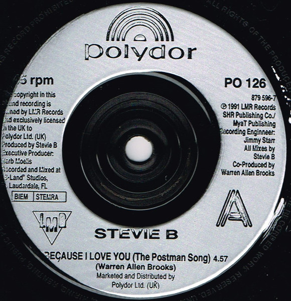 Stevie B - Because I Love You (The Postman Song) | Polydor (PO 126) - 3