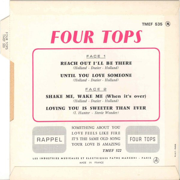 Four Tops - Reach Out I'll Be There | Tamla Motown (TMEF 535) - 2