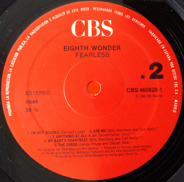 Eighth Wonder - Fearless | CBS (CBS 460628-1) - 4