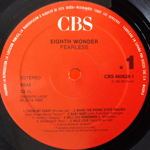 Eighth Wonder - Fearless | CBS (CBS 460628-1) - 3