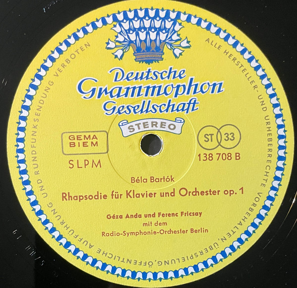 Béla Bartók - Géza Anda , Ferenc Fricsay , Radio-Symphonie-Orchester Berlin - Klavierkonzert Nr. 1 Und Rhapsodie | Deutsche Grammophon (138 708 SLPM) - 4 Béla Bartók - Géza Anda , Ferenc Fricsay , Radio-Symphonie-Orchester Berlin - Klavierkonzert Nr. 1 Und Rhapsodie | Deutsche Grammophon (138 708 SLPM) - 4
