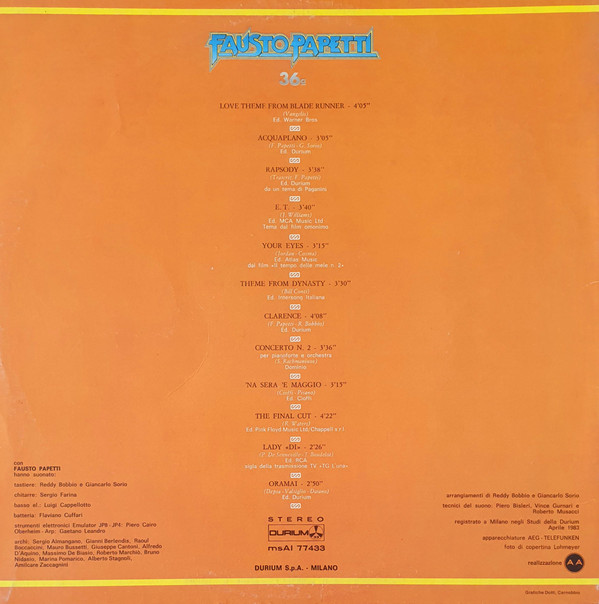 Fausto Papetti - 36a Raccolta | Durium (msAI 77433) - 2