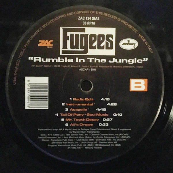 Fugees - Rumble In The Jungle | ZAC Records (ZAC 134)