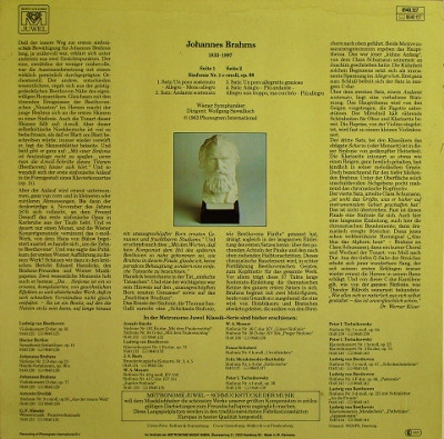 Johannes Brahms - Wiener Symphoniker , Wolfgang Sawallisch - Sinfonie Nr. 1 C-moll, Op. 68 | Metronome Juwel (0140.127) - 2