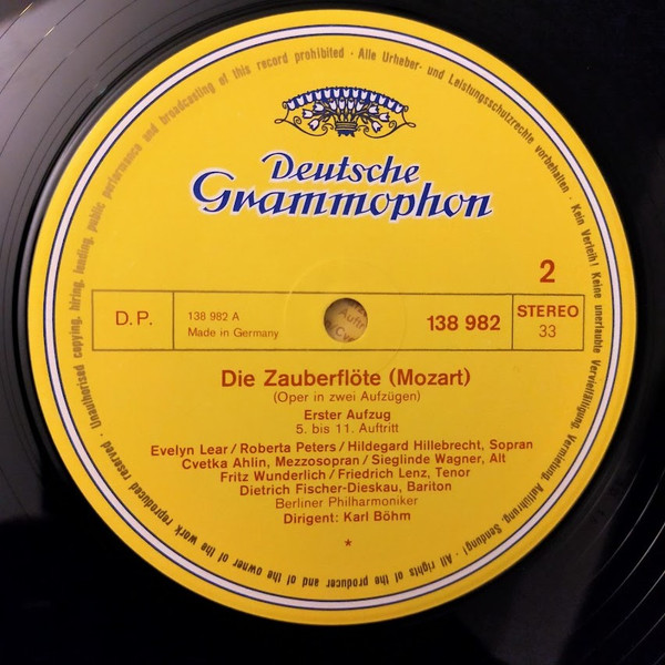 Wolfgang Amadeus Mozart - Evelyn Lear • Lisa Otto • Roberta Peters • Franz Crass • Dietrich Fischer-Dieskau • Hans Hotter • Fritz Wunderlich • Berliner Philharmoniker • Karl Böhm - Die Zauberflöte = The Magic Flute = La Flute Enchantée | Deutsche Grammophon (2709 017) - 4
