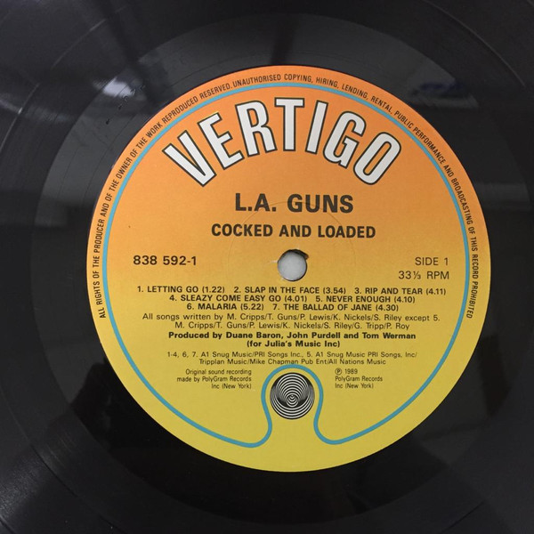 L.A. Guns - Cocked & Loaded | Vertigo (838 592-1) - 3