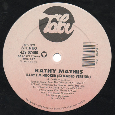 Kathy Mathis - Baby I'm Hooked | Tabu Records (4Z9 07460) - 3