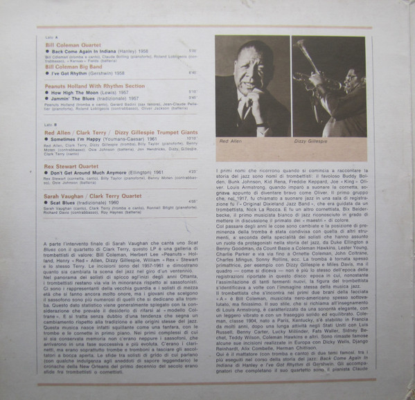 Bill Coleman / Dizzy Gillespie / Sarah Vaughan / Henry "Red" Allen - I Giganti Del Jazz Vol. 22 | Curcio (GJ-22) - 3