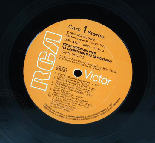 John Denver - Rocky Mountain High = La Grandiosidad De La Montaña | RCA Victor (LSP-4731) - 4
