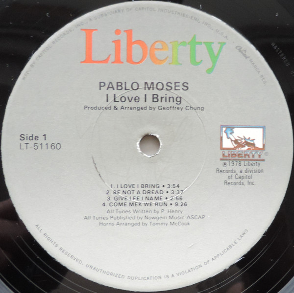 Pablo Moses - I Love I Bring | Liberty (LT-51160) - 3