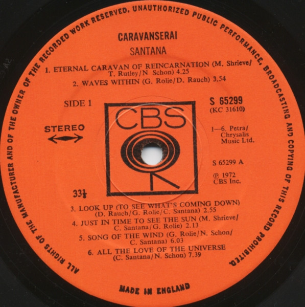 Santana - Caravanserai | CBS (S 65299) - 5 Santana - Caravanserai | CBS (S 65299) - 5