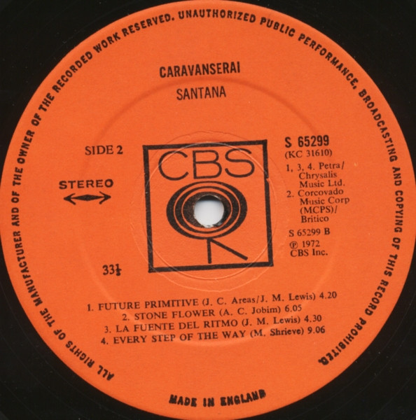 Santana - Caravanserai | CBS (S 65299) - 6 Santana - Caravanserai | CBS (S 65299) - 6