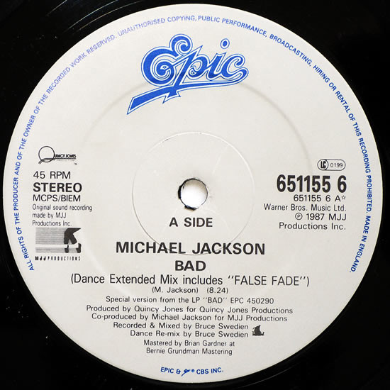 Michael Jackson - Bad | Epic (651155 6) - 3 Michael Jackson - Bad | Epic (651155 6) - 3