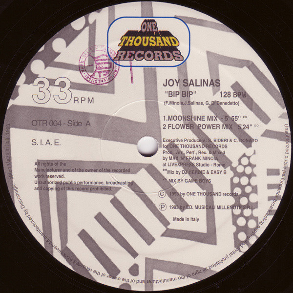 Joy Salinas - Bip Bip | One Thousand Records (OTR 004) - 3