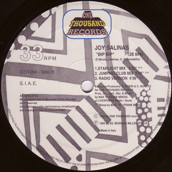 Joy Salinas - Bip Bip | One Thousand Records (OTR 004) - 4