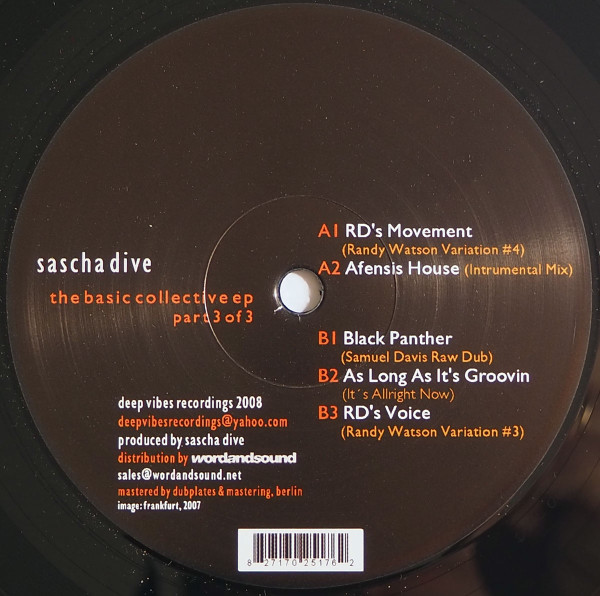 Sascha Dive - The Basic Collective EP (Part 3 Of 3) | Deep Vibes Recordings (DVR 006) Sascha Dive - The Basic Collective EP (Part 3 Of 3) | Deep Vibes Recordings (DVR 006)