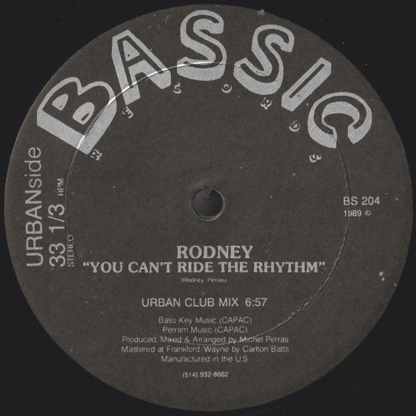 Rodney / Urban Parts - You Can't Ride The Rhythm | Bassic Records (BS 204) - main