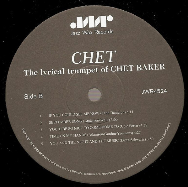 Chet Baker - Chet | Jazz Wax Records (JWR4524)