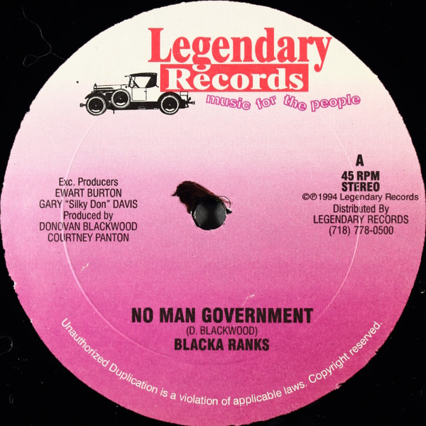 Blacka Ranks / Sugar Minott - No Man Government / Rapid | Legendary Records (LRLP001) - 3 Blacka Ranks / Sugar Minott - No Man Government / Rapid | Legendary Records (LRLP001) - 3