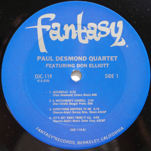 The Paul Desmond Quartet Featuring Don Elliott - The Paul Desmond Quartet Featuring Don Elliott | Original Jazz Classics (OJC-119) - 3