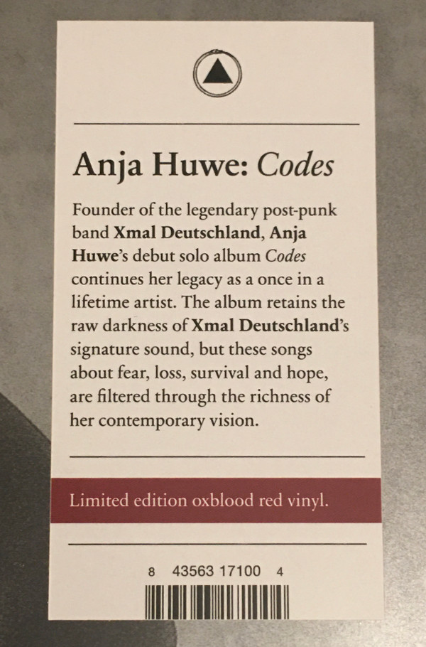 Anja Huwe - Codes | Sacred Bones Records (SBR331) - 3