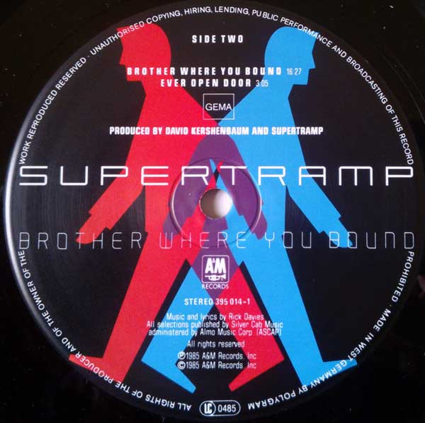 Supertramp - Brother Where You Bound | A&M Records (395 014-1) - 4