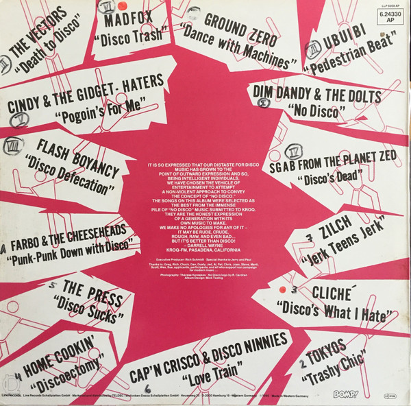 Various - The Insane Darrell Wayne's No Disco Album | Line Records (6.24330 AP) - 2