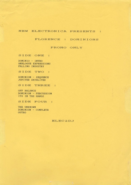 Florence - Dominions | New Electronica (elec 02dj)